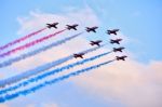 Red Arrows Formation Stock Photo