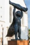 Bistrita, Transylvania/romania - September 17 : Modern Sculpture Stock Photo