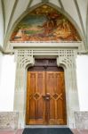 Door Of The Parish Church Of St. Georgen Stock Photo