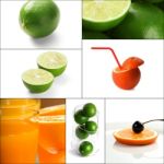 Citrus Fruits Collage Stock Photo