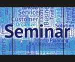 Seminar Word Indicates Seminars Text And Wordclouds Stock Photo