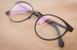 Clear Eyeglasses Black Frame Vintage Style Fashion Stock Photo