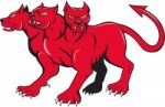 Cerberus Multi-headed Dog Hellhound Cartoon Stock Photo