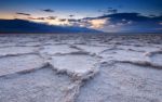 Sunset At Badwater Basin Stock Photo