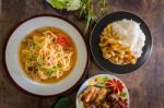 Green Papaya Salad Stock Photo