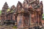 Amazing Temple  Ancient Bayon Castle, Angkor Thom, Siem Reap, Cambodia Stock Photo