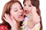 Mother And Daughter Having Fun Stock Photo