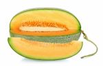 Cantaloupe Melon Isolated On The White Background Stock Photo