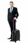 Corpoprate Guy All Set For Business Trip Stock Photo