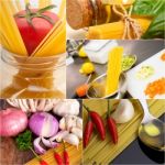 Healthy Vegetarian Vegan Food Collage Stock Photo