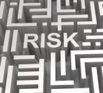 Risky Maze Shows Dangerous Or Risk Stock Photo