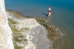 Beachey Head, Sussex/uk - July 23 : View Of The Lighthouse At Be Stock Photo