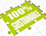 100% Sustainable Puzzle Shows Environment Protected And Recyclin Stock Photo