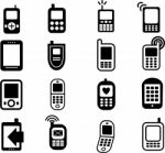 Mobile Phone Icons Stock Photo