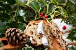 Christmas Stollen Stock Photo