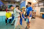 Student 9-10 Years Old, Scouts Work Together, Scout Camp In Pieamsuwan School Bangkok Thailand Stock Photo