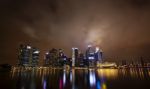 Singapore Skyline At Night Stock Photo