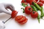 Cutting Tomatoes Stock Photo