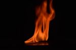 Beautiful Fire Flames On Black Background Stock Photo