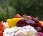 Fruit And Ice Cream Stock Photo