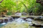 Erawan Waterfall In Thailand Stock Photo