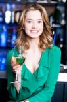 Pretty Woman With Aperitif Stock Photo