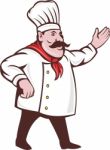 Cartoon Italian Chef With Mustache Stock Photo