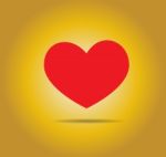 Heart Icon In Gold Background Stock Photo