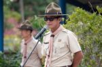 Student 11-12 Years Old, Scout Assembly, Teepangkorn Scout Camp In Samut Sakhon Thailand Stock Photo