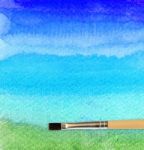 Brush Strokes Watercolor Painting Stock Photo