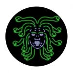 Head Of Medusa Oval Neon Sign Stock Photo