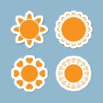 Sun Icon Set Stock Photo