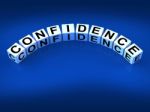 Confidence Dice Mean Believe In Yourself And Certainty Stock Photo