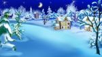 Winter Night In The Snowy Suburbs At Christmas Eve Stock Photo