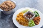 Fried Rice With Shrimp Paste Stock Photo