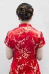 Back View of Chinese lady Stock Photo