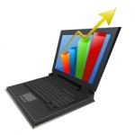 Growth Graph In Laptop Stock Photo