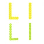 Letters Stacked Slices Of Lemon And Lime To Create Inscriptions Stock Photo