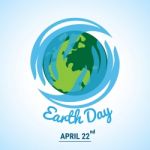 Ecology World With Celabated Earth Day Text Stock Photo