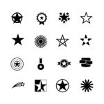 Star Icon Set On White Background Stock Photo