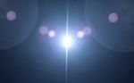 Blue Digit Lens Flare With Bright Light In Black Background Used For Texture And Material Stock Photo