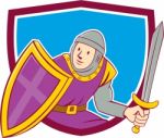 Medieval Knight Shield Sword Cartoon Stock Photo