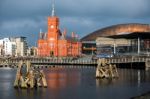 Pierhead And Millenium Centre Buildings Cardiff Bay Stock Photo