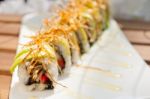 Japanese Sushi Rolls Maki Sushi Stock Photo