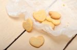 Heart Shaped Shortbread Valentine Cookies Stock Photo