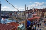 Whitby, North Yorkshire/uk - August 22 : View Of The Harbour Are Stock Photo