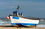 Dungeness, Kent/uk - February 3 : Fishing Boat On Dungeness Beac Stock Photo