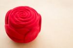 Red Rose Velvet Of Ring Box Stock Photo