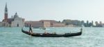 Gondolier In Venice Stock Photo