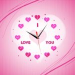 Valentine Clock Stock Photo